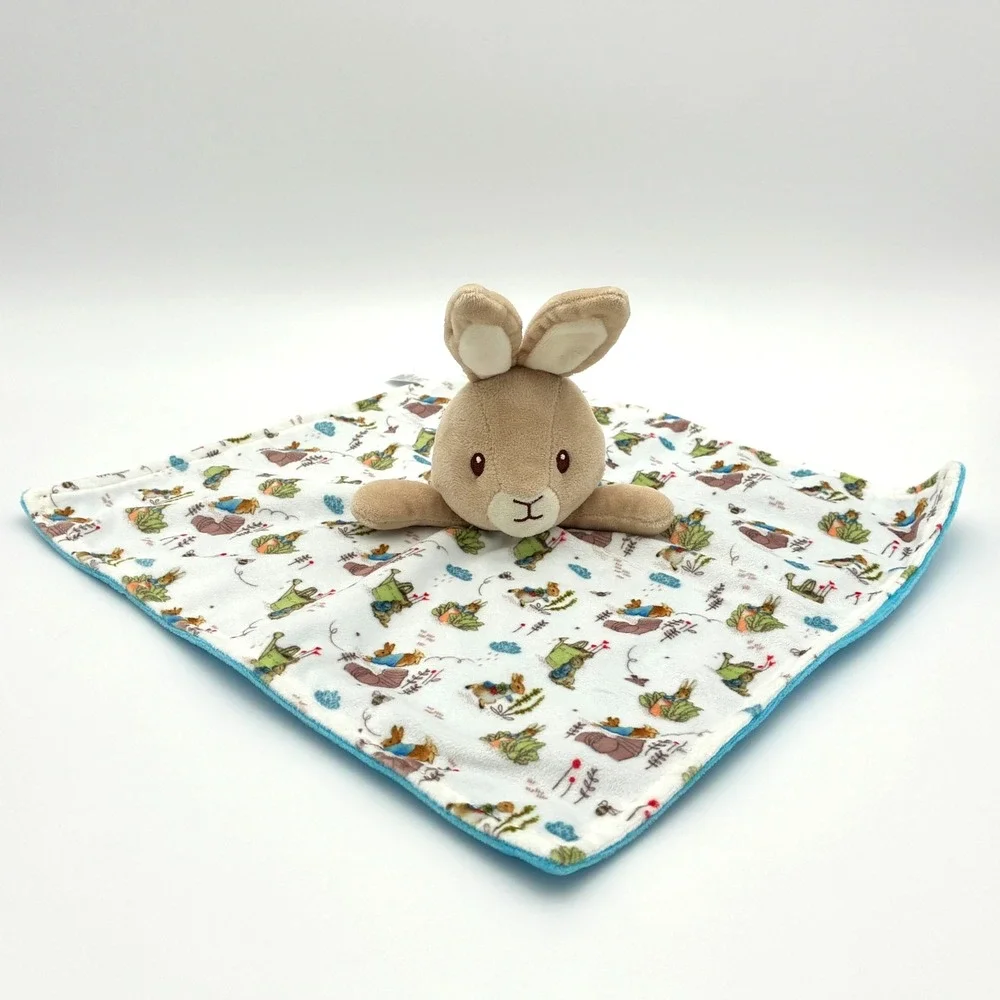Peter Rabbit Lovey Security Blanket Beatrix Potter Baby Toy Blue 12